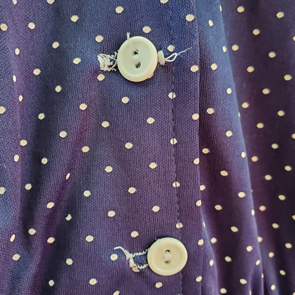 Vintage Polka Dot Navy Blue Pinup Dress - Picture 6 of 6
